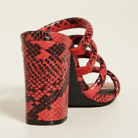 Sol Sana Judy Tubular Mules in Red and Black snake print, size 40, $125 - Picture 3 of 7